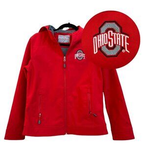 Unisex Ohio State Soft Shell Hooded Jacket Size Small Full Zip OSU Logo